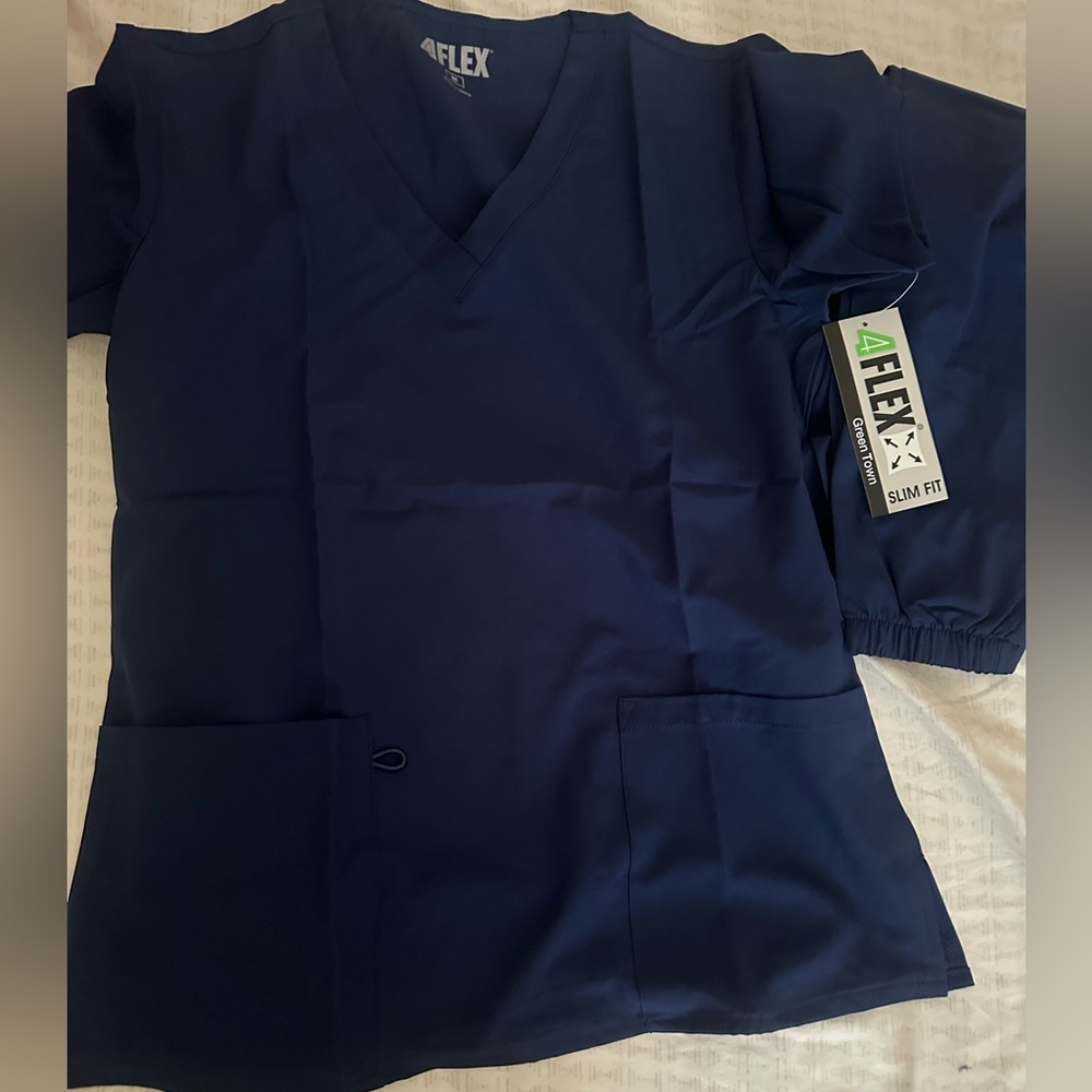 4Flex slim fit navy scrubs